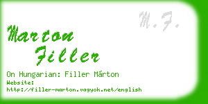 marton filler business card
