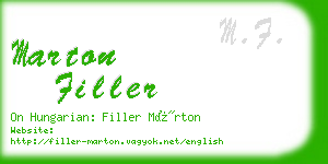 marton filler business card